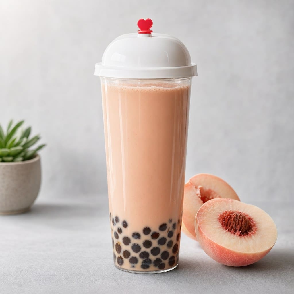 Peach Bubble Milk Tea — Moge Tee Durham